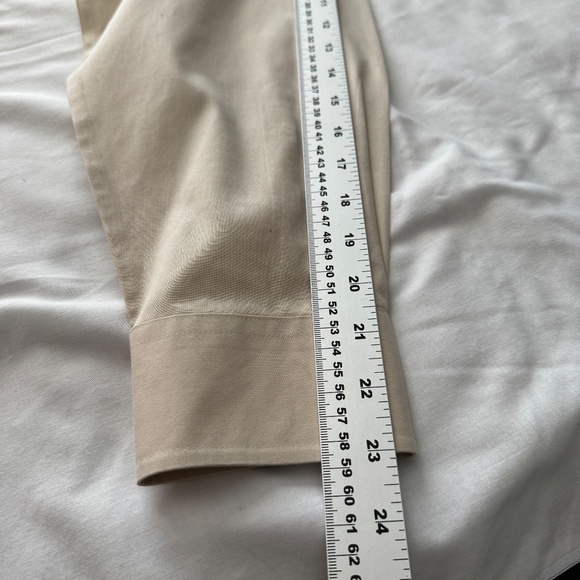 Pronto Uomo Men's Long Sleeve Button Up Dress Shirt Beige/Cream 16.5 - 32/33 - Picture 8 of 10